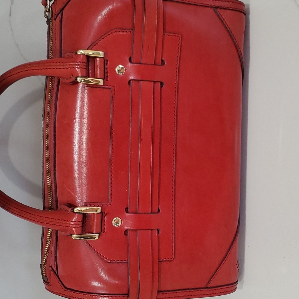 Authentic Burberry Red Leather Bag - Picture 3 of 6